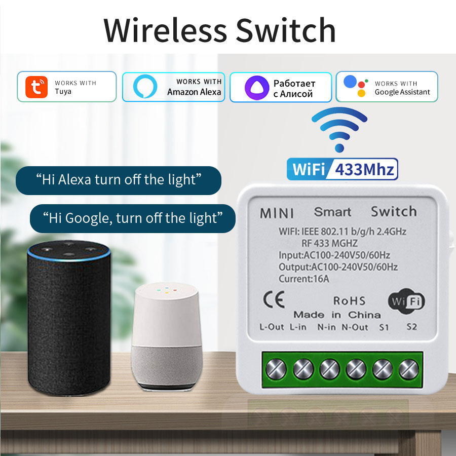 Smart Home Google - Inteligentny przełącznik WiFi 16A 20A, sterowanie