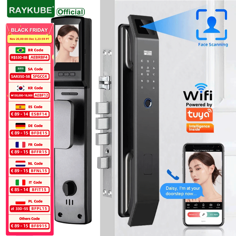 Video Doorbell - RAYKUBE DF14 Tuya WiFi Cyfrowy Zamek