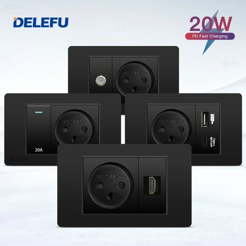 Smart Home Europe - DELEFU Black Retardant PC Israel USB