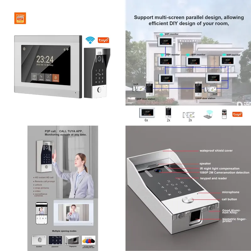 Smart Home Video Doorbell - TYSH 2-przewodowy inteligentny wideodomofon IP WiFi