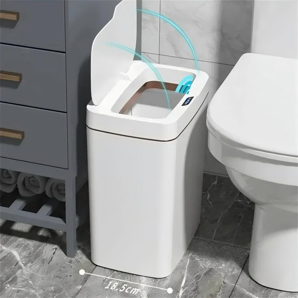 Smart Home Junkie - Biały bezdotykowy kosz na śmieci 15L
