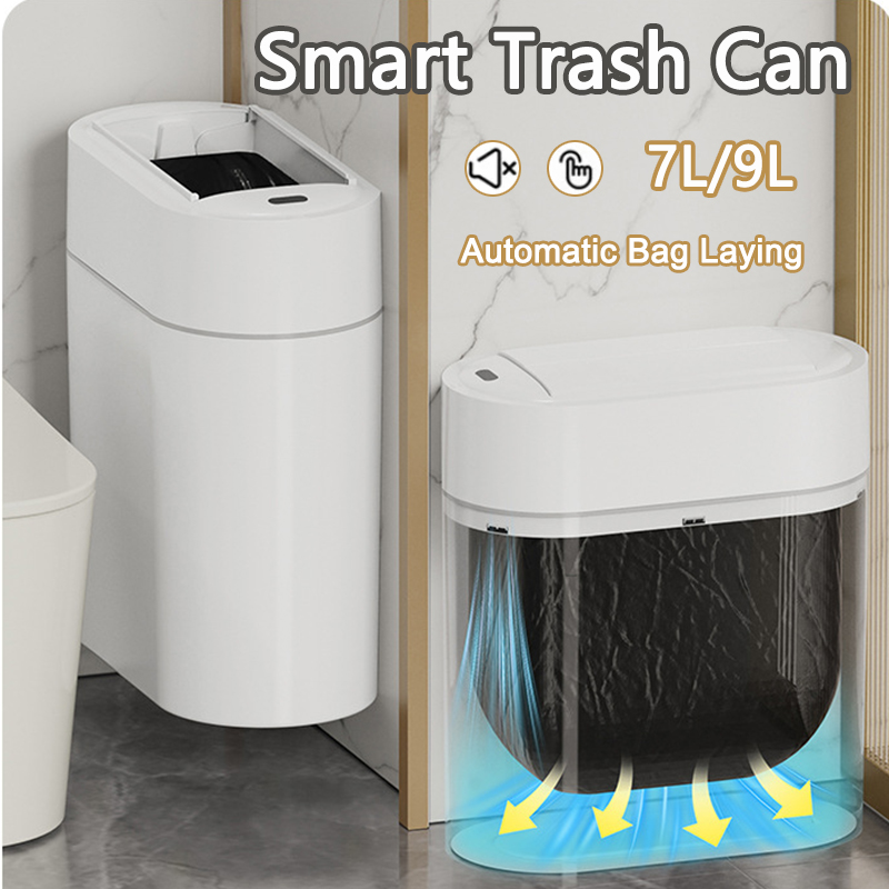 Smart Home Junkie - 9L Dwukierunkowy Automatyczny Kosz na Śmieci