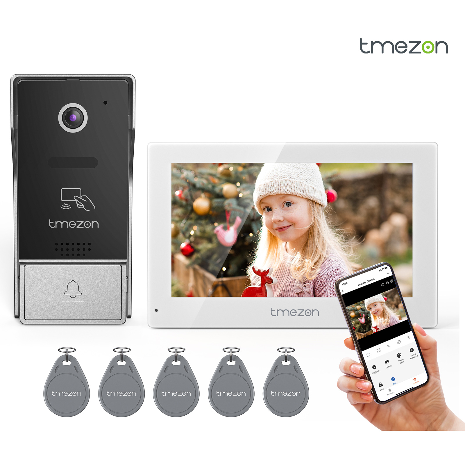 Smart Home Video Doorbell - 7-calowy bezprzewodowy wideodomofon Tuya 1080P z