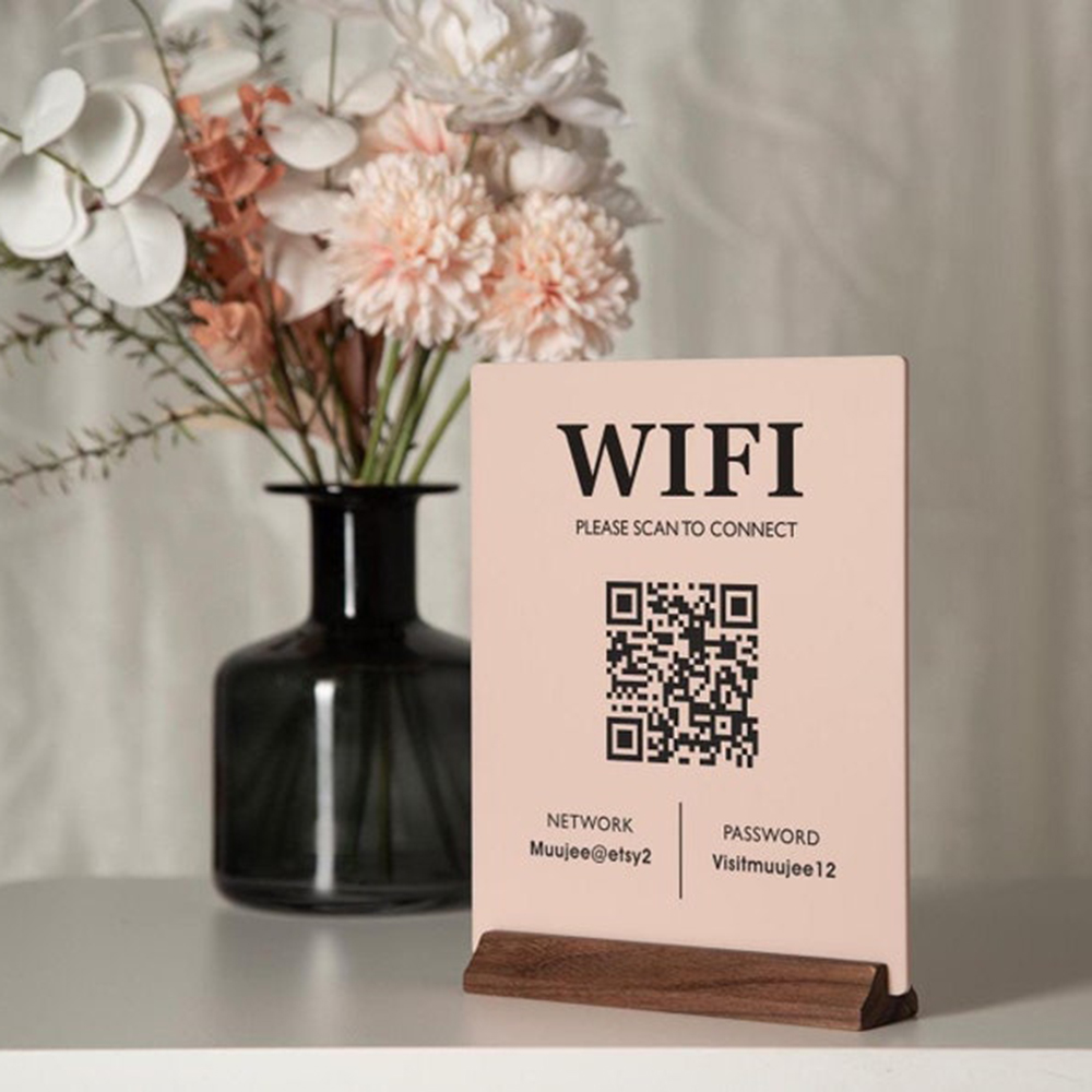 Airbnb Smart Home - Wyprzedaż! Akrylowy znak z kodem QR