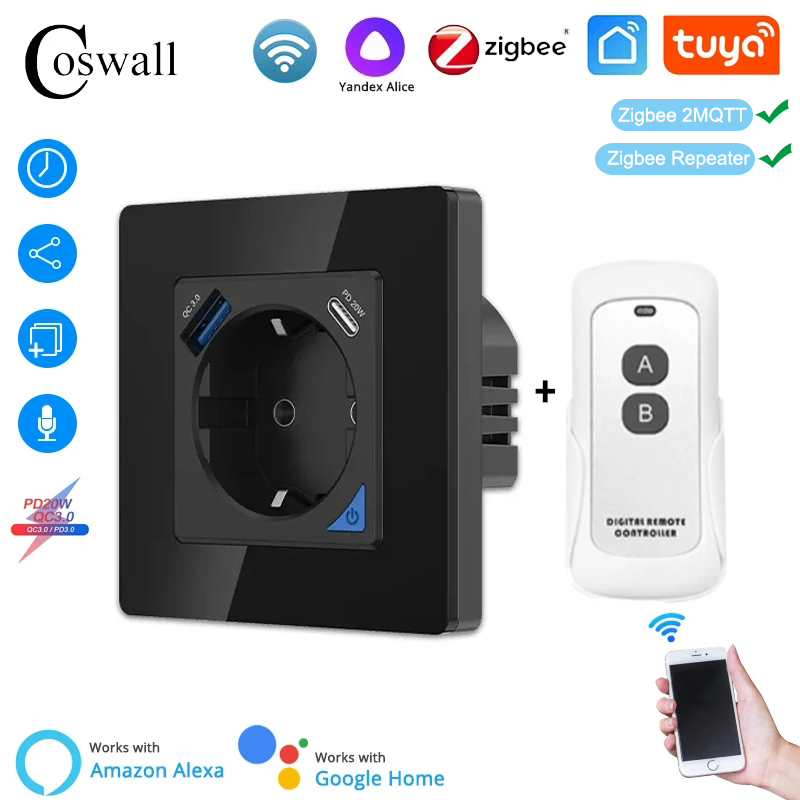 Smart Home Europe - Coswall Alice Glass Zigbee Tuya Smart