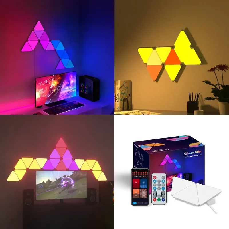 Smart Home Google - Banqcn Trójkątne LED-owe Lampy Ścienne RGB