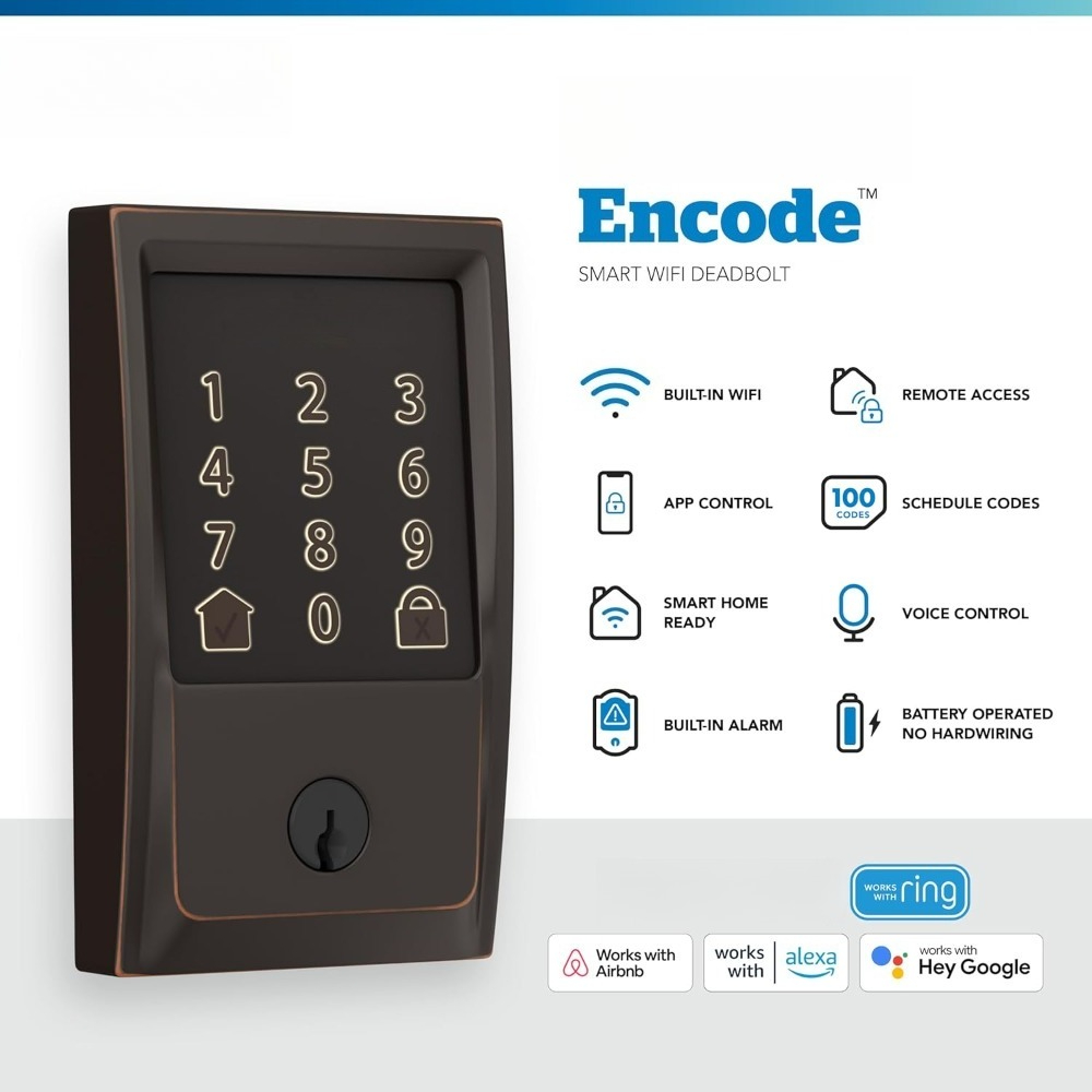 Airbnb Smart Home - Inteligentny zamek Wi-Fi z ekranem dotykowym,
