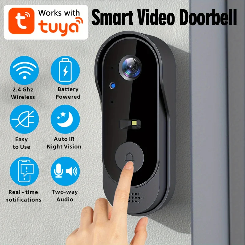Smart Home Video Doorbell Enhanced Security With Smart Doorbell - Inteligentny wideodomofon WiFi Tuya do domu,