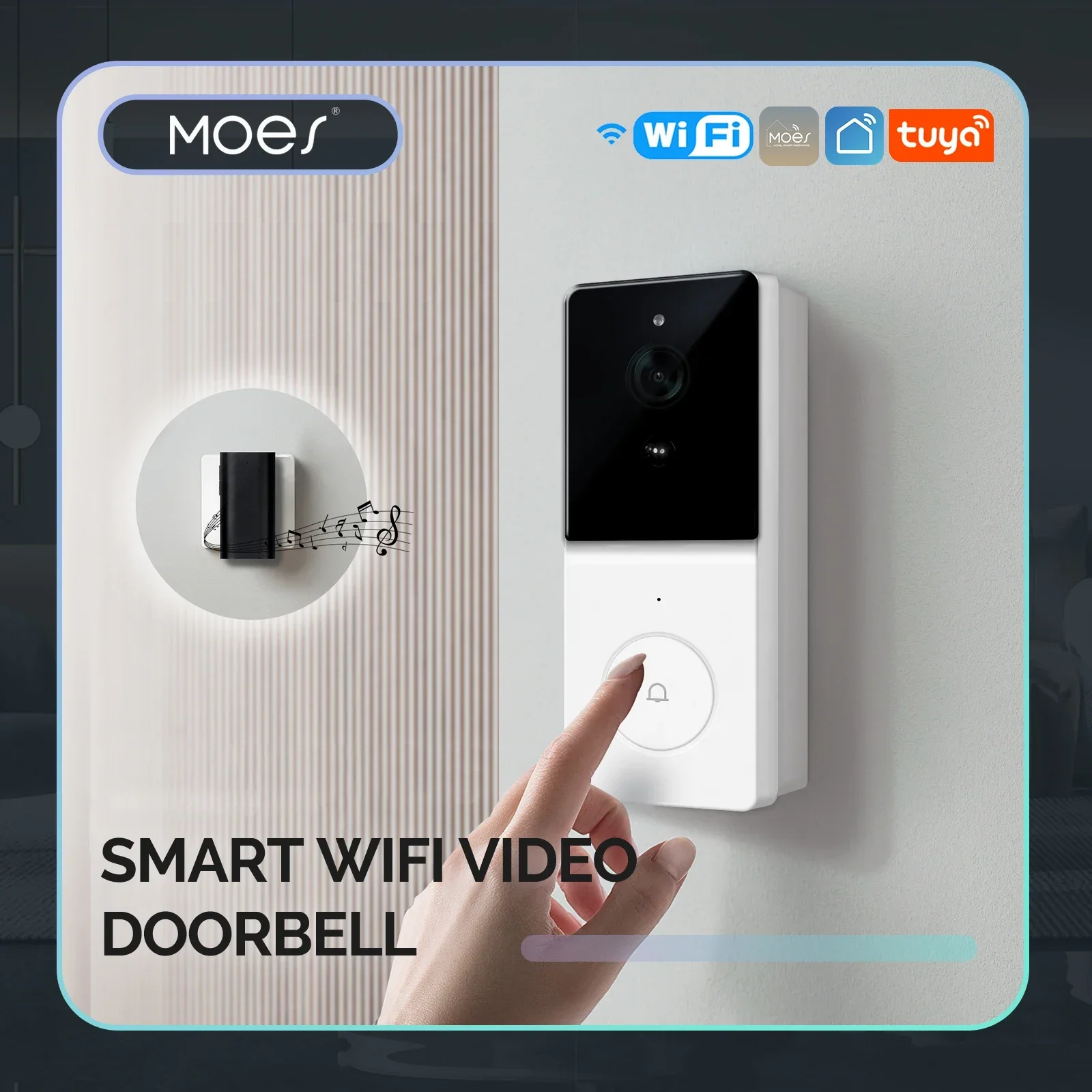 Smart Home Video Doorbell - MOES Tuya Inteligentna kamera wideodomofonowa WiFi