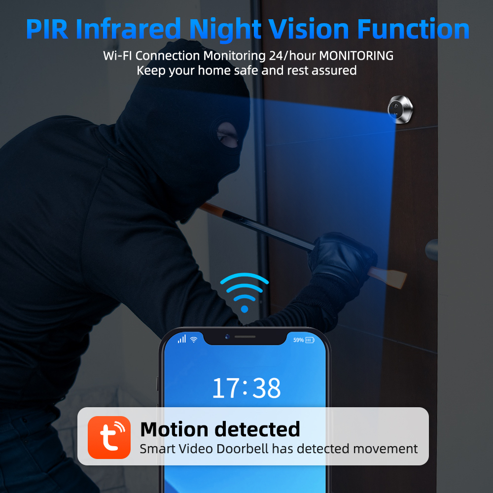 1080P WiFi wizjer Tuya intelig – Smart Home Video Doorbell Enhanced Security With Smart Doorbell recenzja i cena