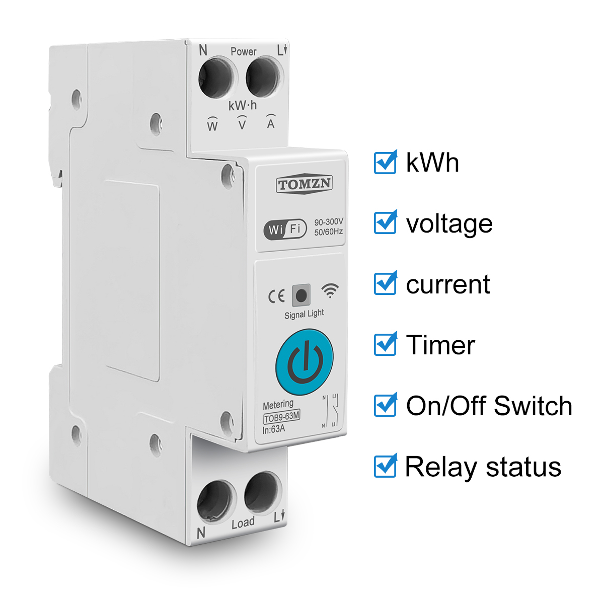 TOMZN 63A 1P + N WIFI intelige – Smart Home Energy Monitor recenzja i cena