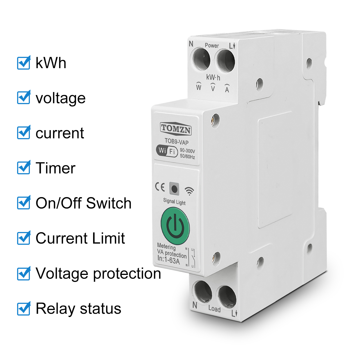 TOMZN 63A 1P + N WIFI intelige – Smart Home Energy Monitor recenzja i cena